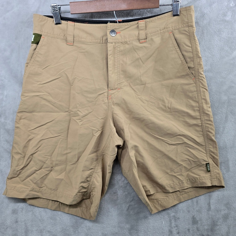 Howler Brothers Horizon Hybrid Shorts Mens 32 Tan Khaki Nylon‎ Ripstop Fishing